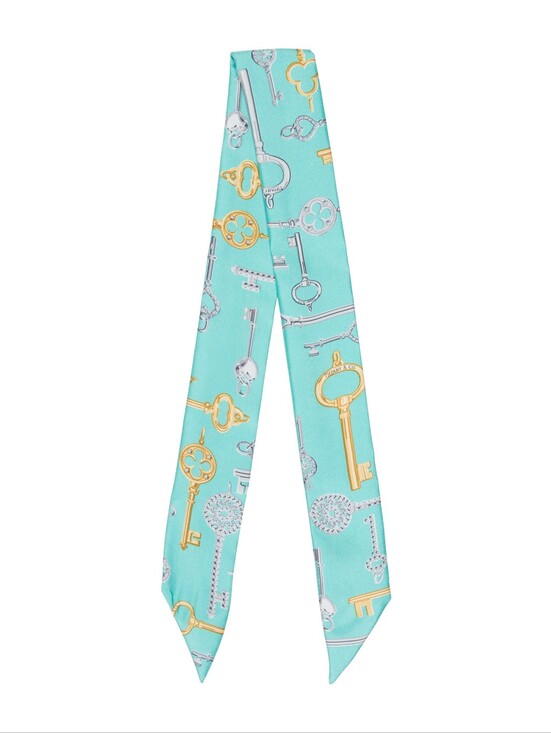 Tiffany & Co. Accessories - BNIB AUTHENTIC TIFFANY & CO. 100% Silk Printed Twilly Scarf Gold & Silver